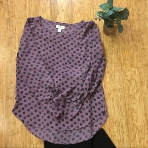 Lavender medallion pattern pocket blouse